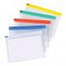 5 Star Office Zip Filing Bags Clear Front with Coloured Seal A5 Assorted [Pack 30]