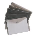 5 Star Office Envelope Stud Wallet Polypropylene A4 Translucent Smoke [Pack 5] 908803