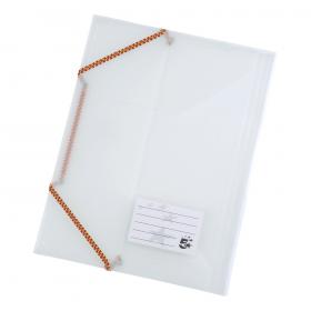 5 Star Office 3 Flap Elasticated File Polypropylene A4 Translucent Pack of 5 908870