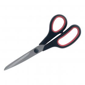 5 Star Office Scissors 210mm with Rubber Handles Stainless Steel Blades Black/Red 909272