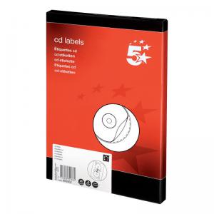 Office CD Labels Inkjet and Laser Printable 2 per Sheet 117mm Diameter