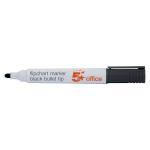 5 Star Office Flipchart Marker Bullet Tip Water-based 2mm Line Black [Pack 12] 909884
