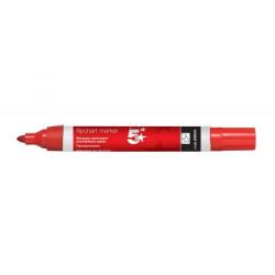 Cheap Stationery Supply of 5 Star Office Flipchart Marker Bullet Tip Water-based 2mm Line Red Pack of 12 909906 Office Statationery
