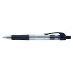 5 Star Office Retractable Grip Ball Pen Medium 1.0mm Tip 0.4mm Line Black [Pack 10] 909965