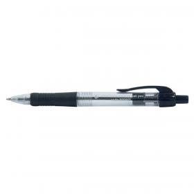 5 Star Office Retractable Grip Ball Pen Medium 1.0mm Tip 0.4mm Line Black Pack of 10 909965