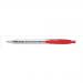 5 Star Office Retractable Grip Ball Pen Medium 1.0mm Tip 0.4mm Line Red [Pack 10]