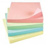 5 Star Office Re-Move Notes Repositionable Pastel Pad of 100 Sheets 76x76mm Assorted [Pack 12] 912955
