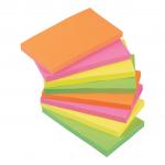 5 Star Office Re-Move Notes Repositionable Neon Pad of 100 Sheets 76x127mm Assorted [Pack 12] 912998