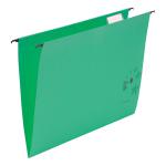 5 Star Office Suspension File with Tabs and Inserts Manilla 15mm V-base 230gsm Foolscap Green [Pack 50] 913276