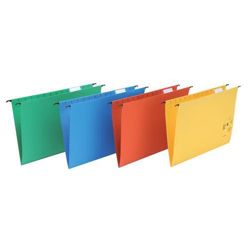 Pack 50 5 Star Suspension File Manilla Heavyweight with Tabs and Inserts Foolscap Red Ref 100331397