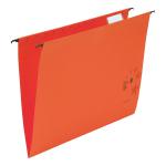 5 Star Office Suspension File with Tabs and Inserts Manilla 15mm V-base 230gsm Foolscap Red [Pack 50] 913292