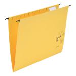5 Star Office Suspension File with Tabs and Inserts Manilla 15mm V-base 230gsm Foolscap Yellow [Pack 50] 913306