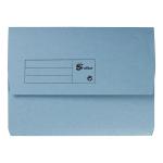 5 Star Office Document Wallet Half Flap 285gsm Recycled Capacity 32mm A4 Blue [Pack 50] 913853