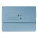 5 Star Office Document Wallet Half Flap 285gsm Recycled Capacity 32mm A4 Blue [Pack 50]
