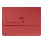 5 Star Office Document Wallet Half Flap 285gsm Recycled Capacity 32mm A4 Red [Pack 50] 913861