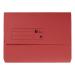 5 Star Office Document Wallet Half Flap 285gsm Recycled Capacity 32mm A4 Red [Pack 50]