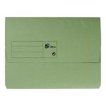 5 Star Office Document Wallet Half Flap 285gsm Recycled Capacity 32mm A4 Green [Pack 50] 913888