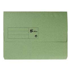 Cheap Stationery Supply of 5 Star Office Document Wallet Half Flap 285gsm Recycled Capacity 32mm A4 Green Pack of 50 913888 Office Statationery