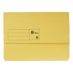 5 Star Office Document Wallet Half Flap 285gsm Recycled Capacity 32mm A4 Yellow [Pack 50] 913918