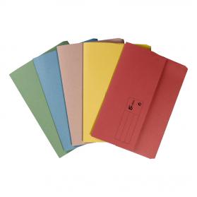 5 Star Office Document Wallet Half Flap 285gsm Recycled Capacity 32mm A4 Assorted Pack of 50 913926