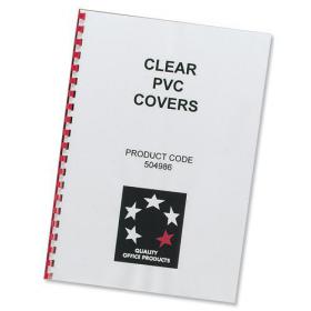 5 Star Office Comb Binding Covers PVC 150 micron A4 Clear Pack of 100 916345