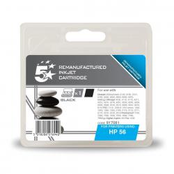 Cheap Stationery Supply of 5 Star Office Remanufactured Inkjet Cartridge Page Life 520pp 19ml Black HP No.56 C6656AE Alternative 917081 Office Statationery