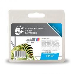 Cheap Stationery Supply of 5 Star Office Remanufactured Inkjet Cart Page Life 500pp 17ml Tri-Colour HP No.57 C6657AE Alternative Office Statationery