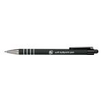 5 Star Office Retractable Ball Pen Soft Grip Medium 1.0mm Tip 0.5mm Line Black [Pack 12] 918508