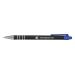 5 Star Office Retractable Ball Pen Soft Grip Medium 1.0mm Tip 0.5mm Line Blue [Pack 12]