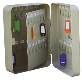 5 Star Facilities Key Cabinet Steel Lockable with Wall Fixings Holds 48 Keys W180xD80xH250mm 918869