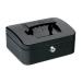 5 Star Facilities Cash Box with 5-compartment Tray Steel Spring Lock 8 Inch W200xD160xH70mm Black