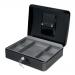 5 Star Facilities Cash Box with 5-compartment Tray Steel Spring Lock 12 Inch W300xD240xH70mm Black