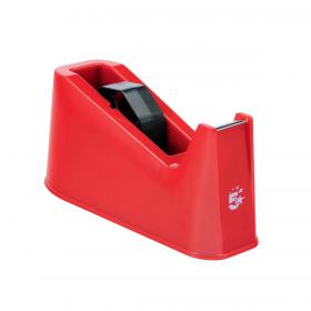 5 Star Office Tape Dispenser Desktop Weighted Non-slip Roll Capacity 25mm Width 75m Length Max Red 920152