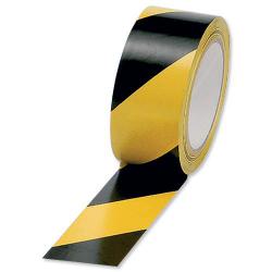 Cheap Stationery Supply of 5 Star Office Hazard Tape Soft PVC Internal Use Adhesive 50mmx33m Black and Yellow Pack of 6 Office Statationery
