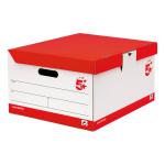 5 Star Office FSC Storage Trunk Hinged Lid Self-assembly W387xD448xH254mm Red & White [Pack 10] 924782