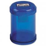 5 Star Office Pencil Sharpener Plastic Canister Two Hole Max. Diameter 8/11mm Blue 925001