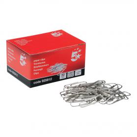 5 Star Office Paperclips Metal Small Length 22mm Plain Pack of 10x200 925812