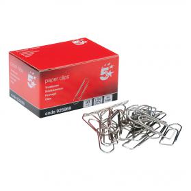 5 Star Office Paperclips No Tear Extra Large Length 33mm Pack of 10x100 925869
