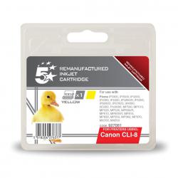 Cheap Stationery Supply of 5 Star Office Remanufactured Inkjet Cartridge Page Life 280pp 13ml Yellow Canon CLI-8Y Alternative Office Statationery