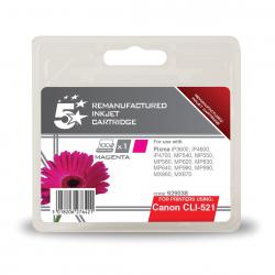 Cheap Stationery Supply of 5 Star Office Remanufactured Inkjet Cartridge Page Life 450pp 9ml Magenta Canon CLI-521M Alternative 929038 Office Statationery