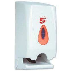 Cheap Stationery Supply of 5 Star Facilities Twin Toilet Roll Dispenser W148xD150xH315mm White 929969 Office Statationery