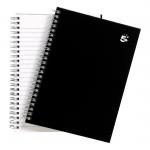5 Star Office Notebook Wirebound 80gsm Ruled 140pp A5 Black [Pack 5] 930272