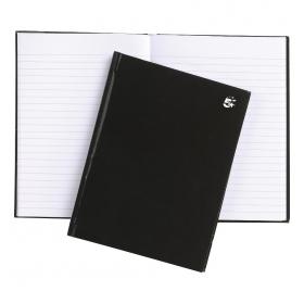 5 Star Office Notebook Casebound 80gsm Ruled 160pp A5 Black Pack of 5 930299