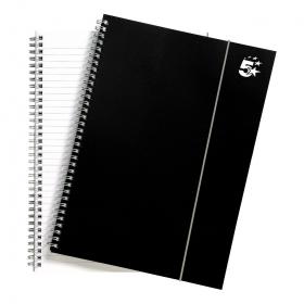 5 Star Office Notebook Wirebound Polypropylene 80gsm Ruled 160pp A4 Black Pack of 6 930300