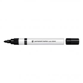 5 Star Office Permanent Marker Aluminium Barrel Quick-drying Ink Bullet Tip 2mm Line Black Pack of 12 930345