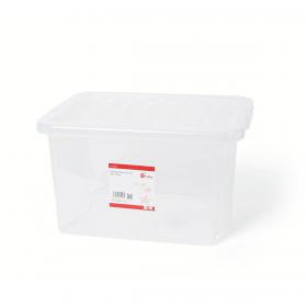 5 Star Office Storage Box Plastic with Lid Stackable 22 Litre Clear 930677