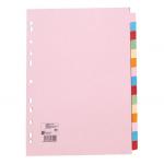 5 Star Office Subject Dividers 15-Part Recycled Card Multipunched 155gsm A4 Assorted [Pack 10] 932206