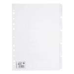 5 Star Office Subject Dividers 5-Part Recycled Card Multipunched 155gsm A4 White [Pack 10] 932229