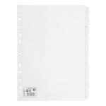 5 Star Office Subject Dividers 10-Part Recycled Card Multipunched 155gsm A4 White [Pack 10] 932230