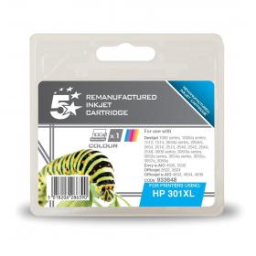 5StarOffice Reman InkjetCart High Yield Page Life 330pp 6ml Tri-Colour HP No.301XL CH564EE Alternative 933648
